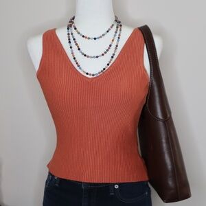 NWT House of Harlow Ribbed Orange Tank SMALL
